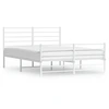 Image de vidaXL Cadre de lit avec tête et pied de lit en métal blanc 140x200 cm