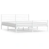 Image de vidaXL Cadre de lit avec tête et pied de lit en métal blanc 200x200 cm