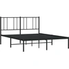 Image de vidaXL Cadre de lit avec tête de lit en métal noir 120x190 cm