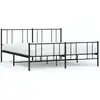 Image de vidaXL Lit métallique sans matelas avec pied de lit noir 180x200 cm