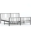 Image de vidaXL Cadre de lit avec tête et pied de lit en métal noir 183x213 cm