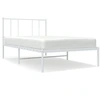 Image de vidaXL Cadre de lit avec tête de lit en métal blanc 90x190 cm
