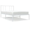 Image de vidaXL Cadre de lit avec tête de lit en métal blanc 100x190 cm