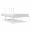 Image de vidaXL Cadre de lit avec tête de lit en métal blanc 100x200 cm