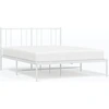 Image de vidaXL Cadre de lit avec tête de lit en métal blanc 140x200 cm
