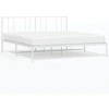 Image de vidaXL Cadre de lit avec tête de lit en métal blanc 193x203 cm