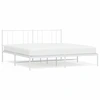 Image de vidaXL Cadre de lit avec tête de lit en métal blanc 200x200 cm