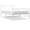 Image de vidaXL Cadre de lit avec tête et pied de lit en métal blanc 75x190 cm