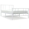 Image de vidaXL Cadre de lit avec tête et pied de lit en métal blanc 100x190 cm