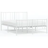 Image de vidaXL Cadre de lit avec tête et pied de lit en métal blanc 135x190 cm