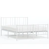 Image de vidaXL Cadre de lit avec tête et pied de lit en métal blanc 140x190 cm