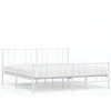 Image de vidaXL Cadre de lit avec tête et pied de lit en métal blanc 180x200 cm