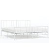 Image de vidaXL Cadre de lit avec tête et pied de lit en métal blanc 200x200 cm