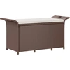 Image de vidaXL Banc de jardin avec coussins Marron 116x46x57 cm Poly rotin