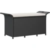 Image de vidaXL Banc de jardin avec coussins Noir 116x46x57 cm Poly rotin