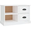 Image de vidaXL Armoire TV blanc brillant 73x35,5x47,5 cm Bois composite