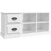 Image de vidaXL Armoire TV blanc brillant 102x35,5x47,5 cm Bois composite