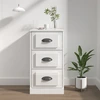 Image de vidaXL Sideboard blanc brillant 36x35,5x67,5 cm Matériau dérivé du bois