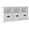 Image de vidaXL Armoire TV blanc brillant 100x35x50 cm Bois composite