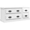 Image de vidaXL Armoire TV blanc brillant 100x35,5x45 cm Bois composite