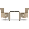 Image de vidaXL Ensemble de jardin 3 pièces avec coussins Beige Poly Rattan