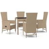 Image de vidaXL Salon de jardin 5 pièces avec coussins Beige Poly Rattan