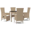 Image de vidaXL Salon de jardin 5 pièces avec coussins Beige Poly Rattan