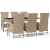 Image de vidaXL Ensemble de jardin 7 pièces avec coussins Beige Poly rotin