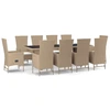 Image de vidaXL Salon de jardin 11 pièces avec coussins Beige Poly Rattan