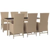 Image de vidaXL Ensemble de jardin 7 pièces avec coussins Beige Poly rotin