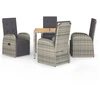 Image de vidaXL Ensemble de jardin 5 pièces avec coussins Gris Poly rotin