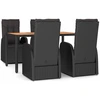 Image de vidaXL Ensemble de jardin 5 pièces avec coussins Noir Poly Rattan