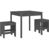 Image de vidaXL Ensemble de jardin bistrot 3 pièces gris pin massif
