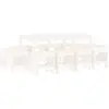 Image de vidaXL Ensemble de jardin 13 pièces blanc pin massif