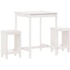 Image de vidaXL Ensemble bar de jardin 3 pièces blanc pin massif