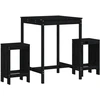Image de vidaXL Ensemble bar de jardin 3 pièces noir pin massif