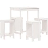 Image de vidaXL Ensemble bar de jardin 5 pièces blanc pin massif