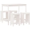 Image de vidaXL Ensemble bar de jardin 5 pièces blanc pin massif
