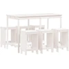 Image de vidaXL Ensemble bar de jardin 7 pièces blanc pin massif