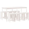 Image de vidaXL Ensemble de bar de jardin 9 pièces blanc pin massif