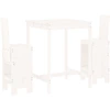 Image de vidaXL Ensemble bar de jardin 3 pièces blanc pin massif