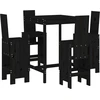 Image de vidaXL Ensemble bar de jardin 5 pièces noir pin massif