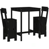 Image de vidaXL Ensemble bar de jardin 3 pièces noir pin massif