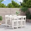Image de vidaXL Ensemble bar de jardin 7 pièces blanc pin massif