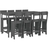Image de vidaXL Ensemble bar de jardin 9 pièces gris pin massif