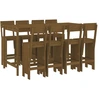 Image de vidaXL Ensemble bar de jardin 9 pièces pin massif brun miel