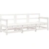 Image de vidaXL Ensemble de salon de jardin 3 pièces blanc pin massif