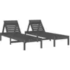 Image de vidaXL Bains de soleil 2 pcs. Gris 199,5x60x74 cm Pin massif