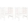 Image de vidaXL Chaises de jardin 2 pcs. Blanc 61,5x53x71 cm Pin massif