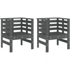 Image de vidaXL Chaises de jardin 2 pcs. Gris 61,5x53x71 cm Pin massif